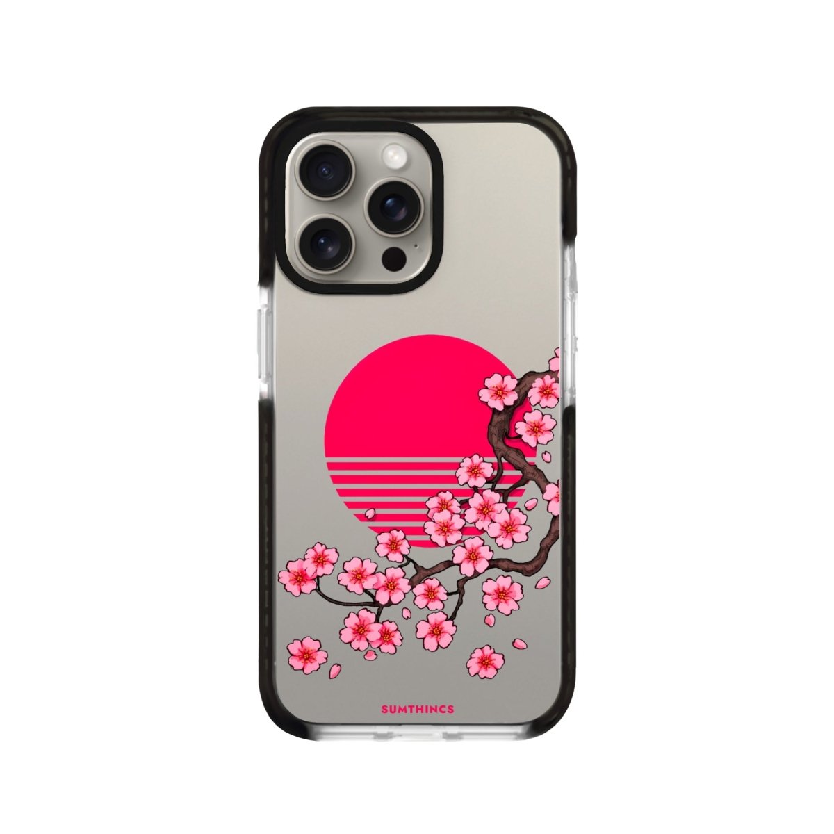 iPhone 12 Cherry Blossom Dawn Procase Şeffaf Telefon Kılıfı Siyah Şeffaf - SUMTHINCS
