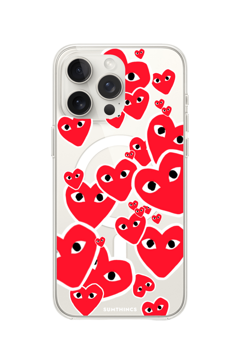 iPhone 12 Pro Hearts Clear Magsafe Şeffaf Telefon Kılıfı - SUMTHINCS
