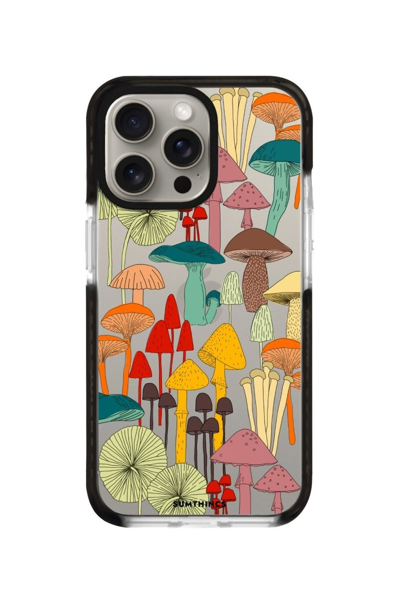 iPhone 12 Pro Max Mushrooms Procase Şeffaf Telefon Kılıfı Siyah Şeffaf - SUMTHINCS