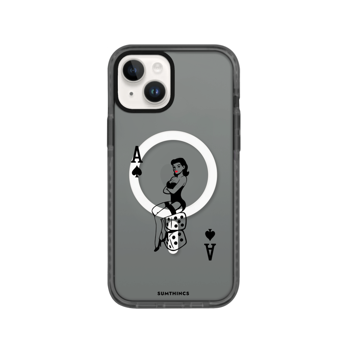 iPhone 13 Ace Queen Magsafe Procase Şeffaf Telefon Kılıfı Antrasit - SUMTHINCS