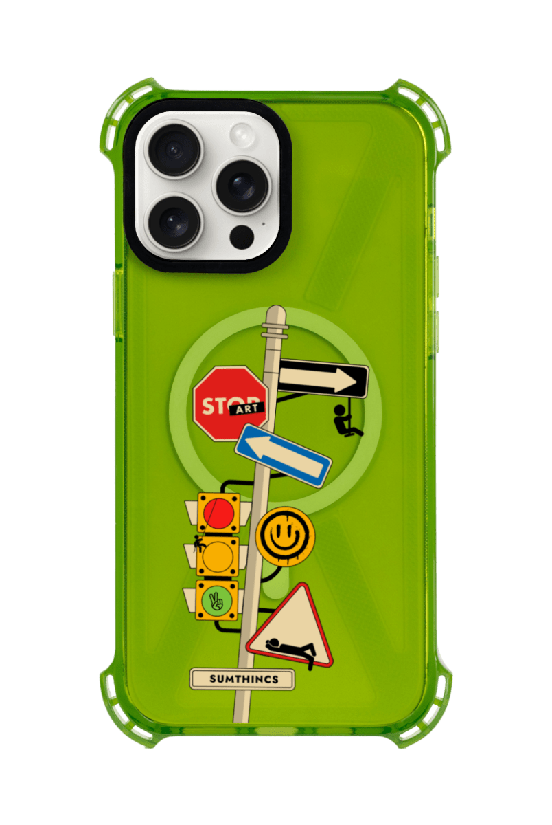 iPhone 13 Crossroad Bumper Magsafe Şeffaf Telefon Kılıfı Yeşil - SUMTHINCS