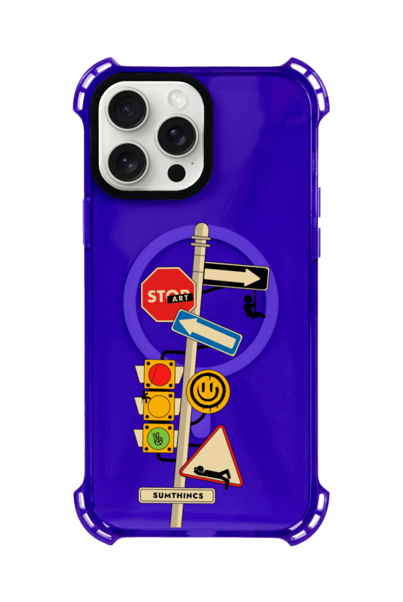 iPhone 13 Crossroad Bumper Magsafe Şeffaf Telefon Kılıfı Mor - SUMTHINCS