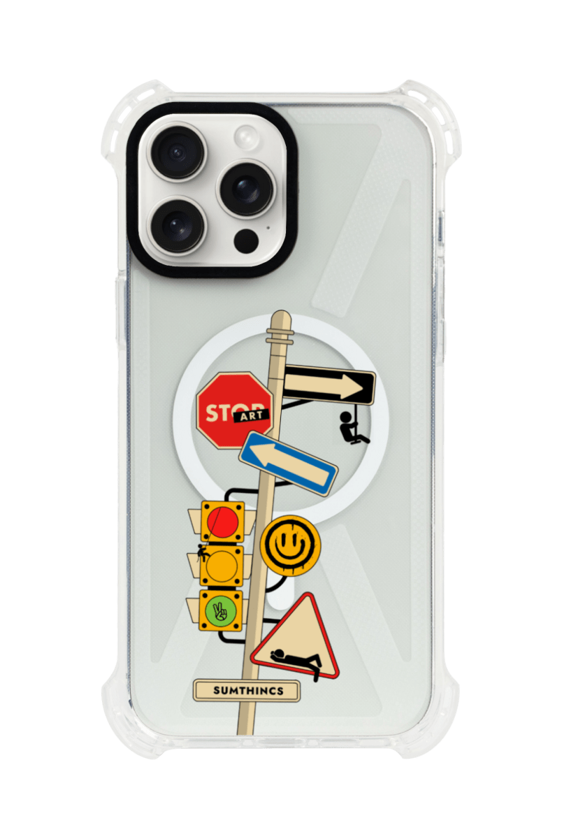 iPhone 13 Crossroad Bumper Magsafe Şeffaf Telefon Kılıfı Beyaz Şeffaf - SUMTHINCS