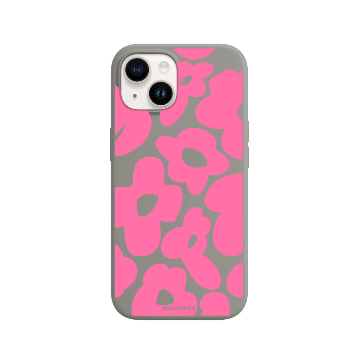 iPhone 13 Daisy Pop Premium Telefon Kılıfı Gri - SUMTHINCS