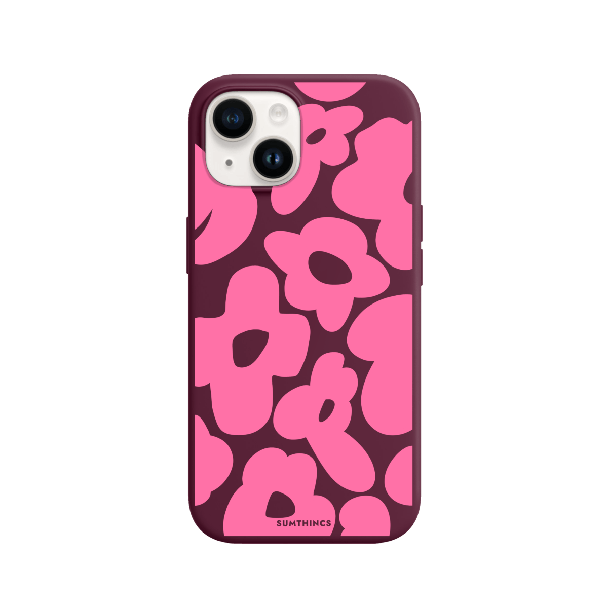 iPhone 13 Daisy Pop Premium Telefon Kılıfı Bordo - SUMTHINCS
