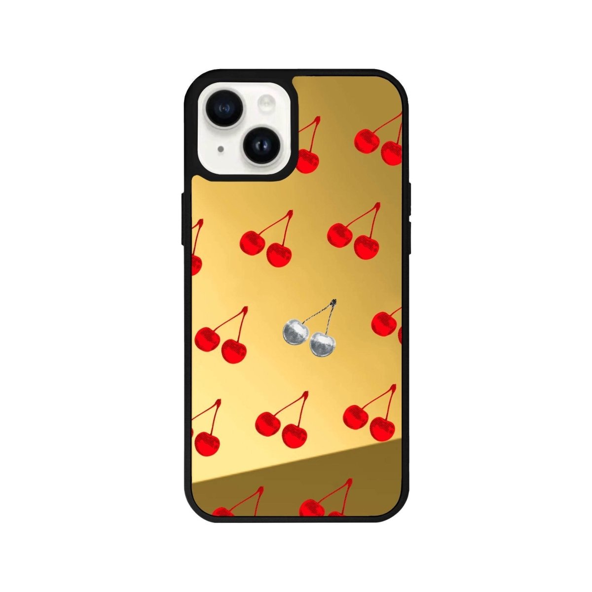 iPhone 13 Disco Cherry Mirror Aynalı Telefon Kılıfı Altın - SUMTHINCS