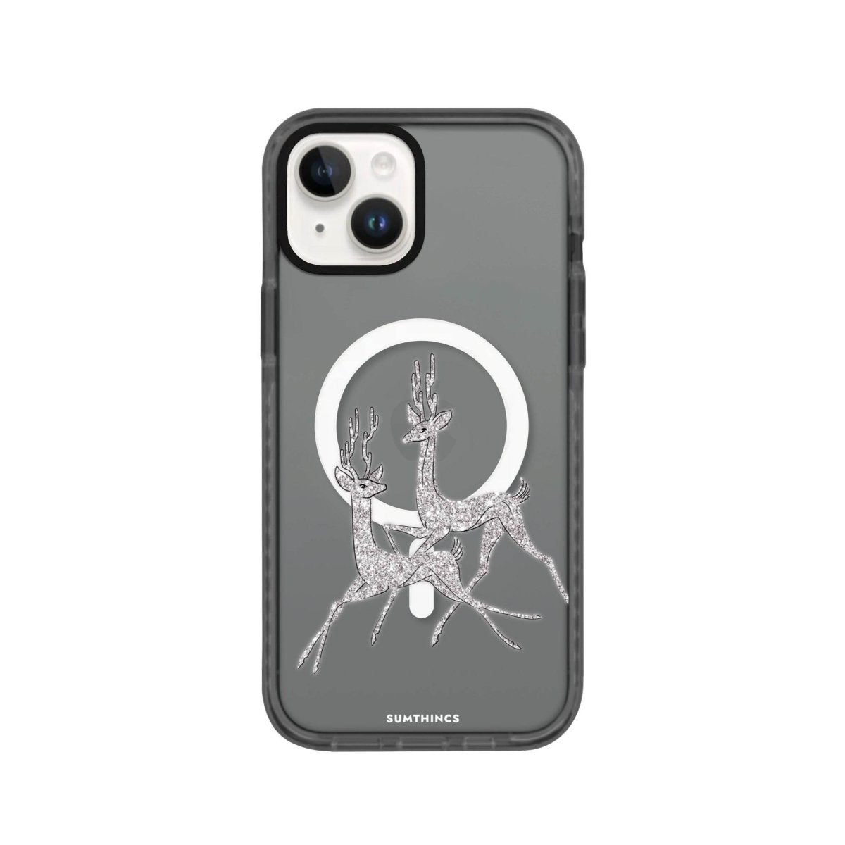 iPhone 13 Disco Deers Magsafe Procase Şeffaf Telefon Kılıfı Antrasit - SUMTHINCS