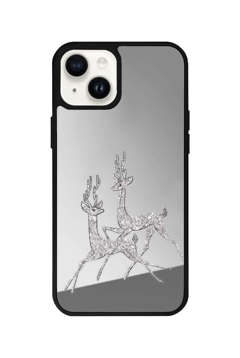 iPhone 13 Disco Deers Mirror Aynalı Telefon Kılıfı Gümüş - SUMTHINCS