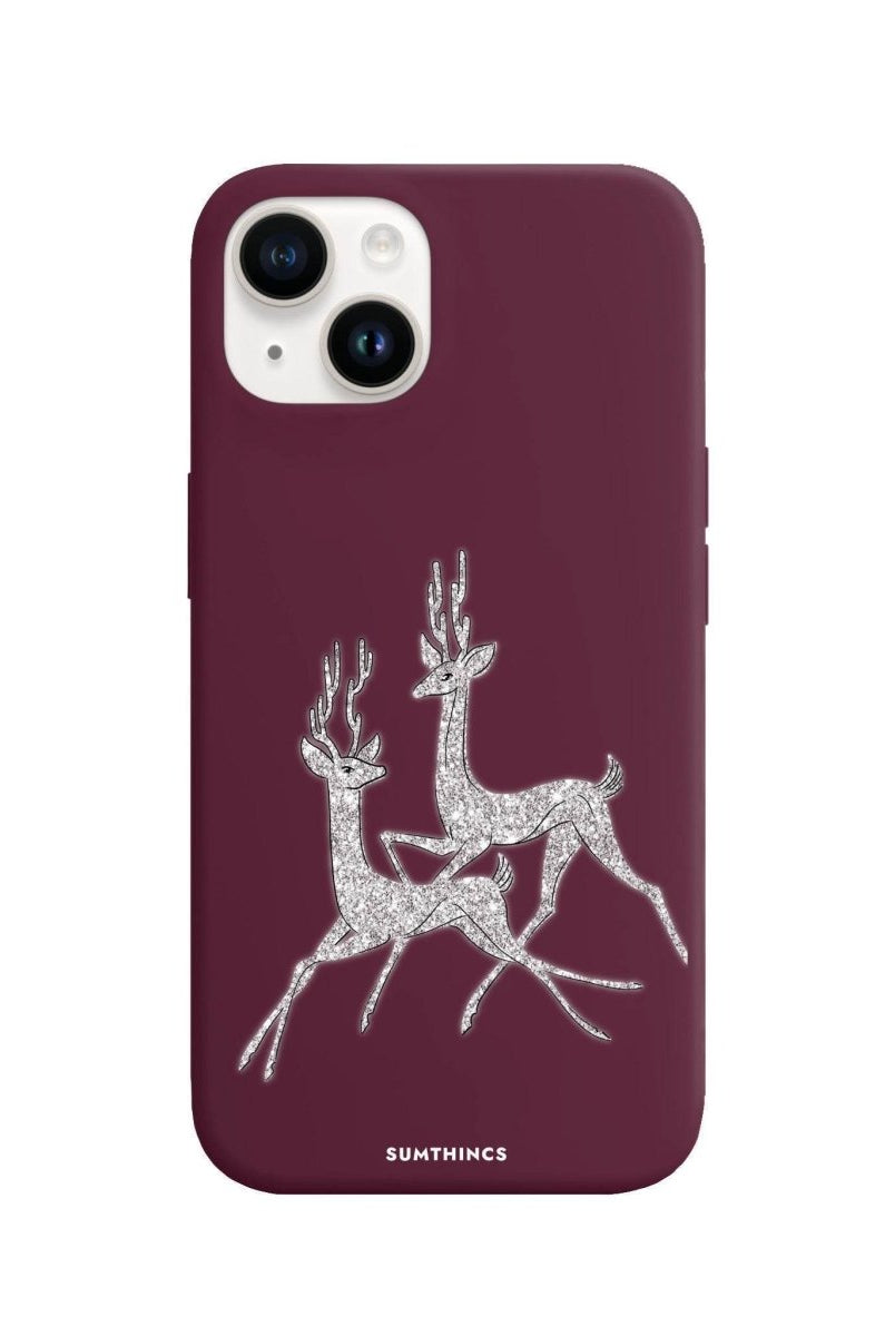 iPhone 13 Disco Deers Premium Telefon Kılıfı Bordo - SUMTHINCS