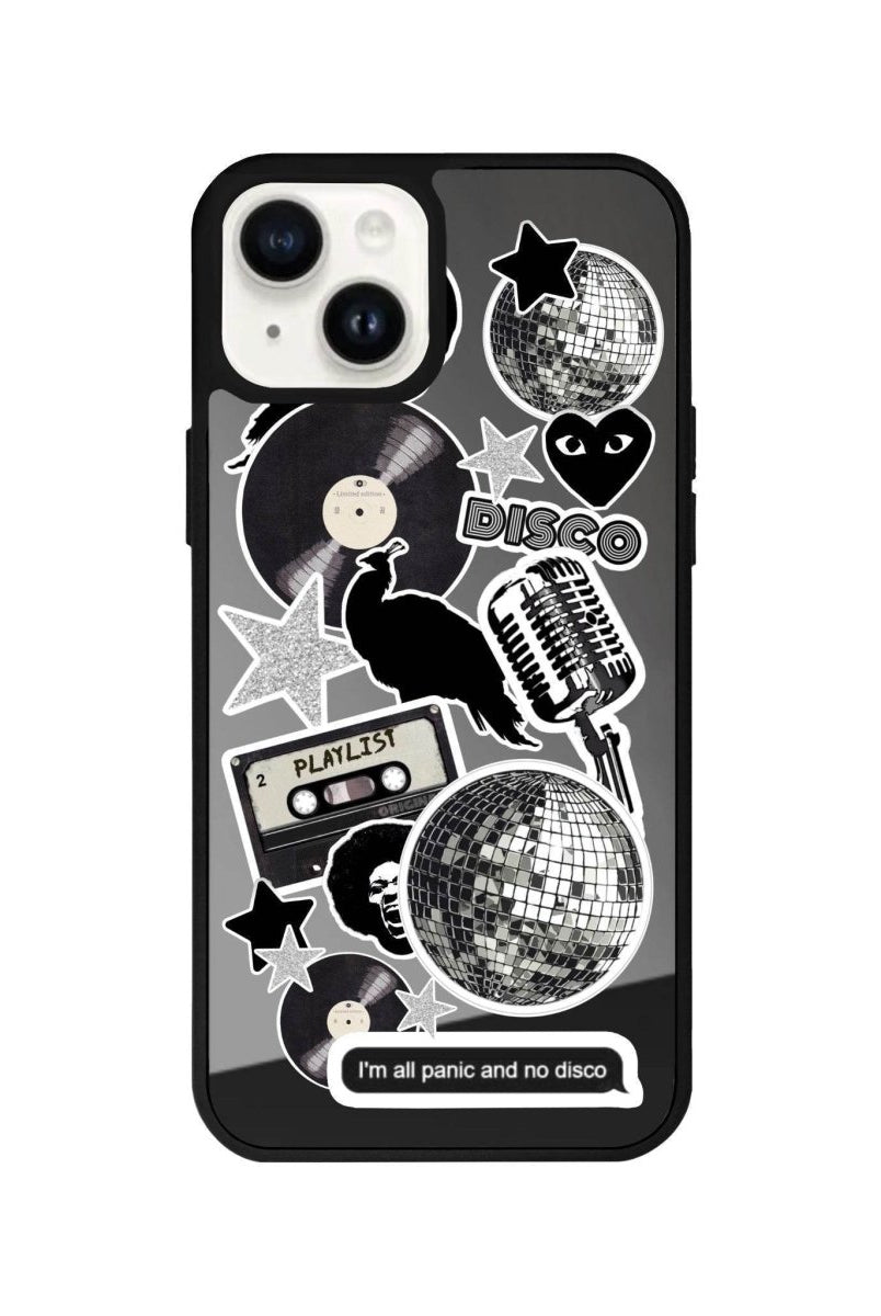 iPhone 13 Disco Stickers Mirror Aynalı Telefon Kılıfı Antrasit - SUMTHINCS