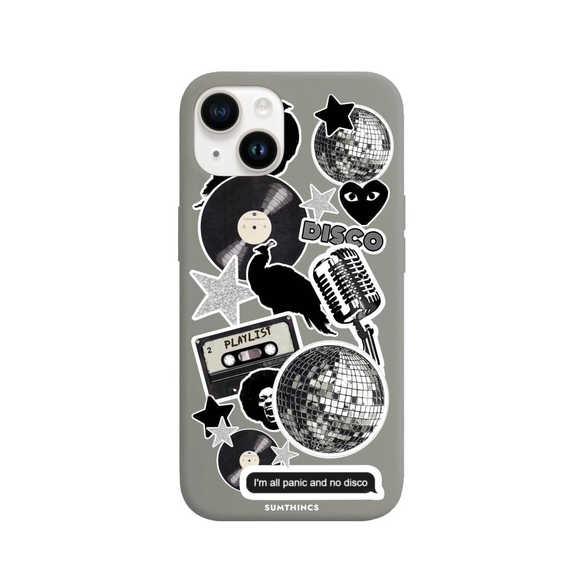 iPhone 13 Disco Stickers Premium Telefon Kılıfı Gri - SUMTHINCS