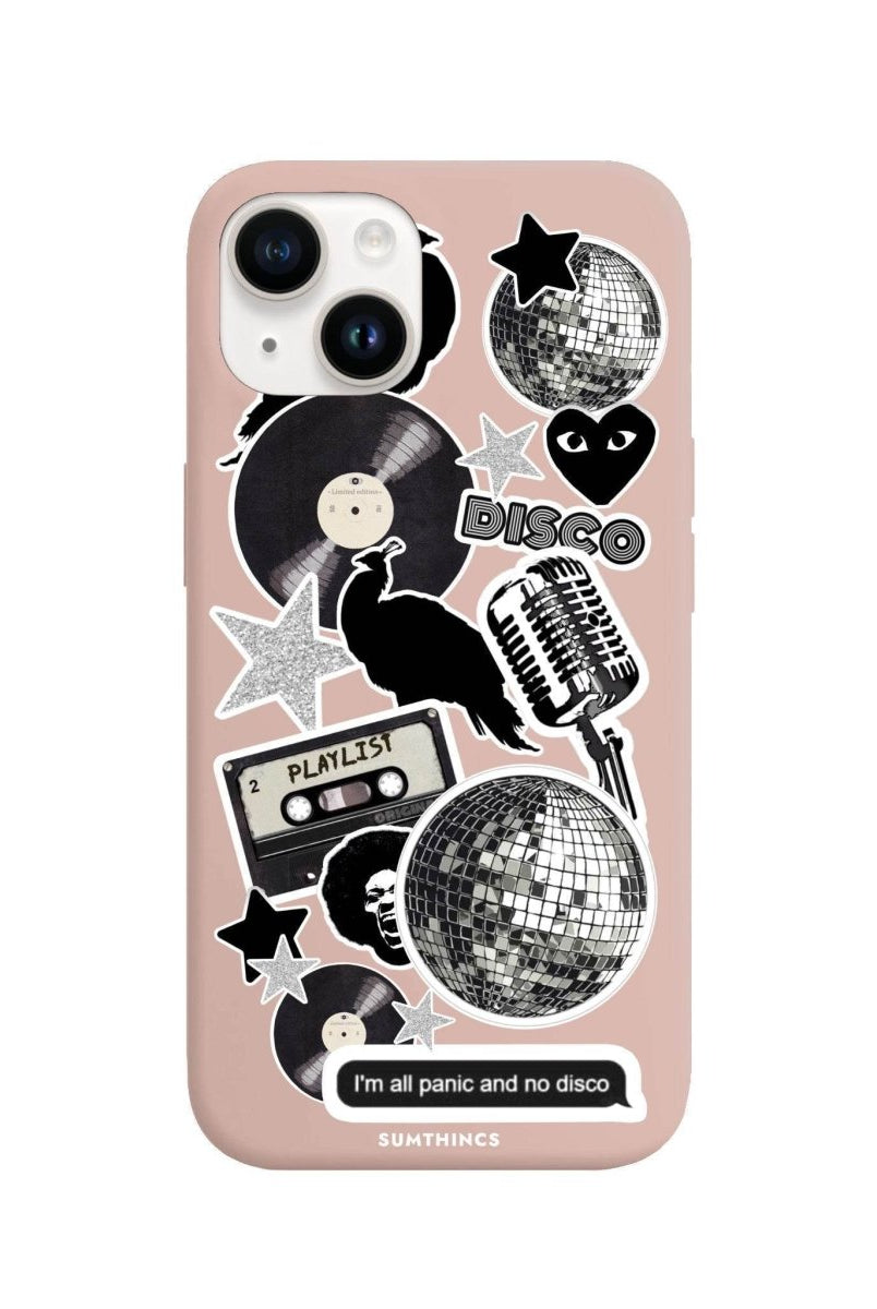 iPhone 13 Disco Stickers Premium Telefon Kılıfı Bej - SUMTHINCS