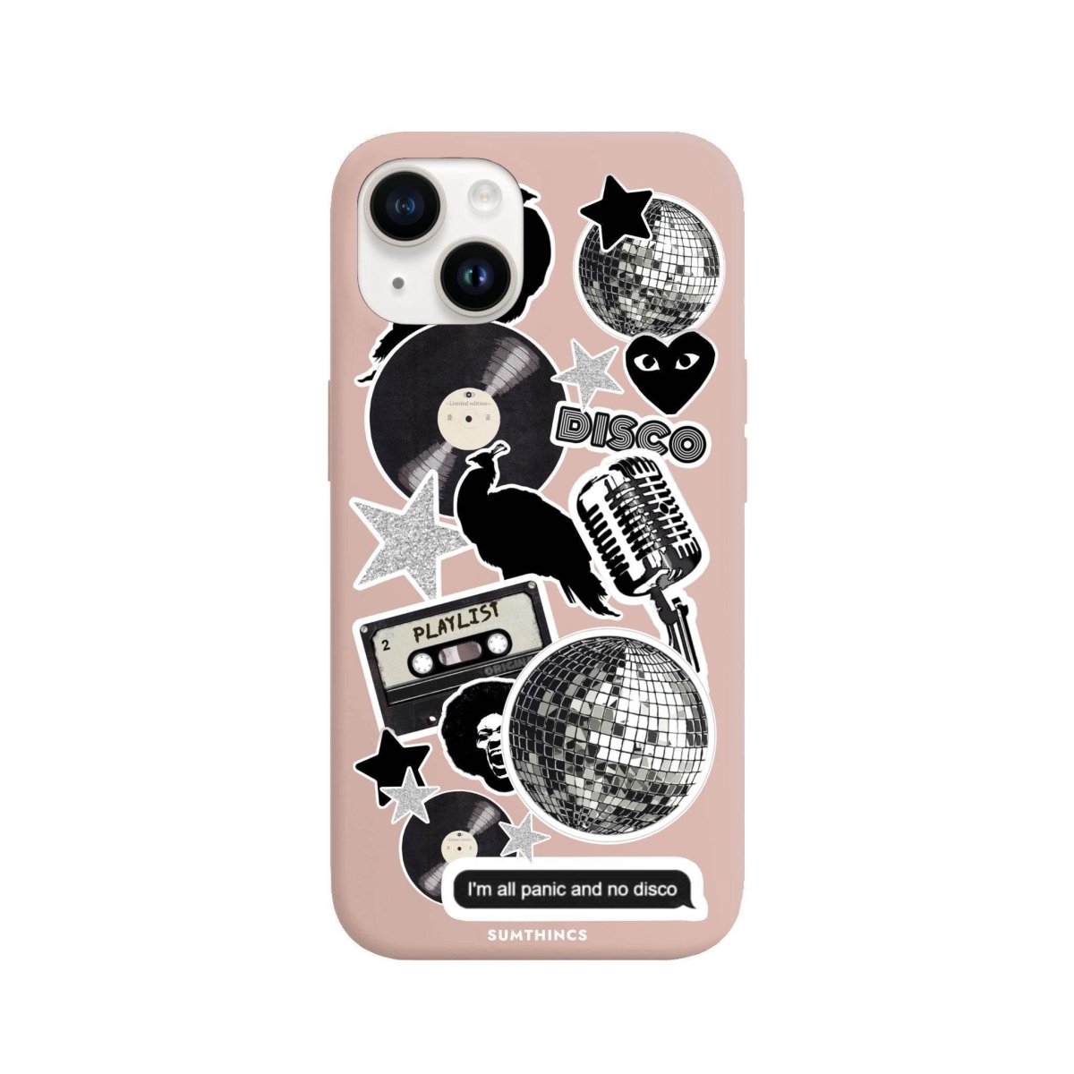 iPhone 13 Disco Stickers Premium Telefon Kılıfı Bej - SUMTHINCS