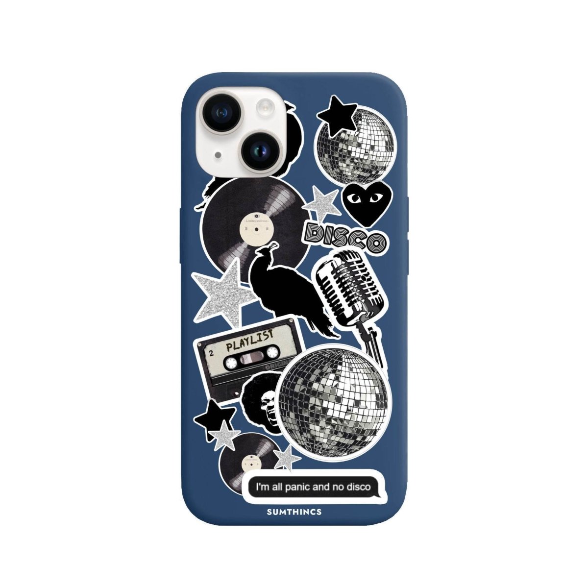 iPhone 13 Disco Stickers Premium Telefon Kılıfı Pasifik Mavi - SUMTHINCS