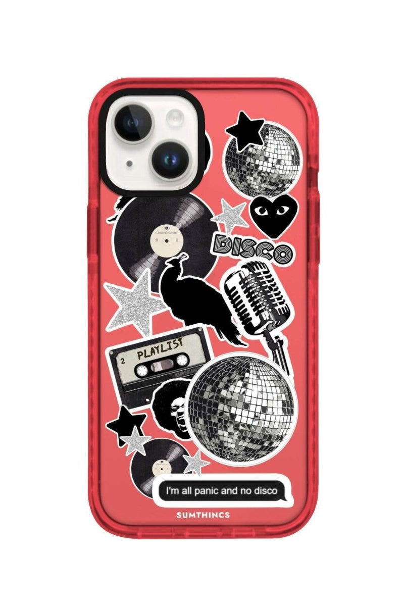 iPhone 13 Disco Stickers Procase Şeffaf Telefon Kılıfı Kırmızı - SUMTHINCS