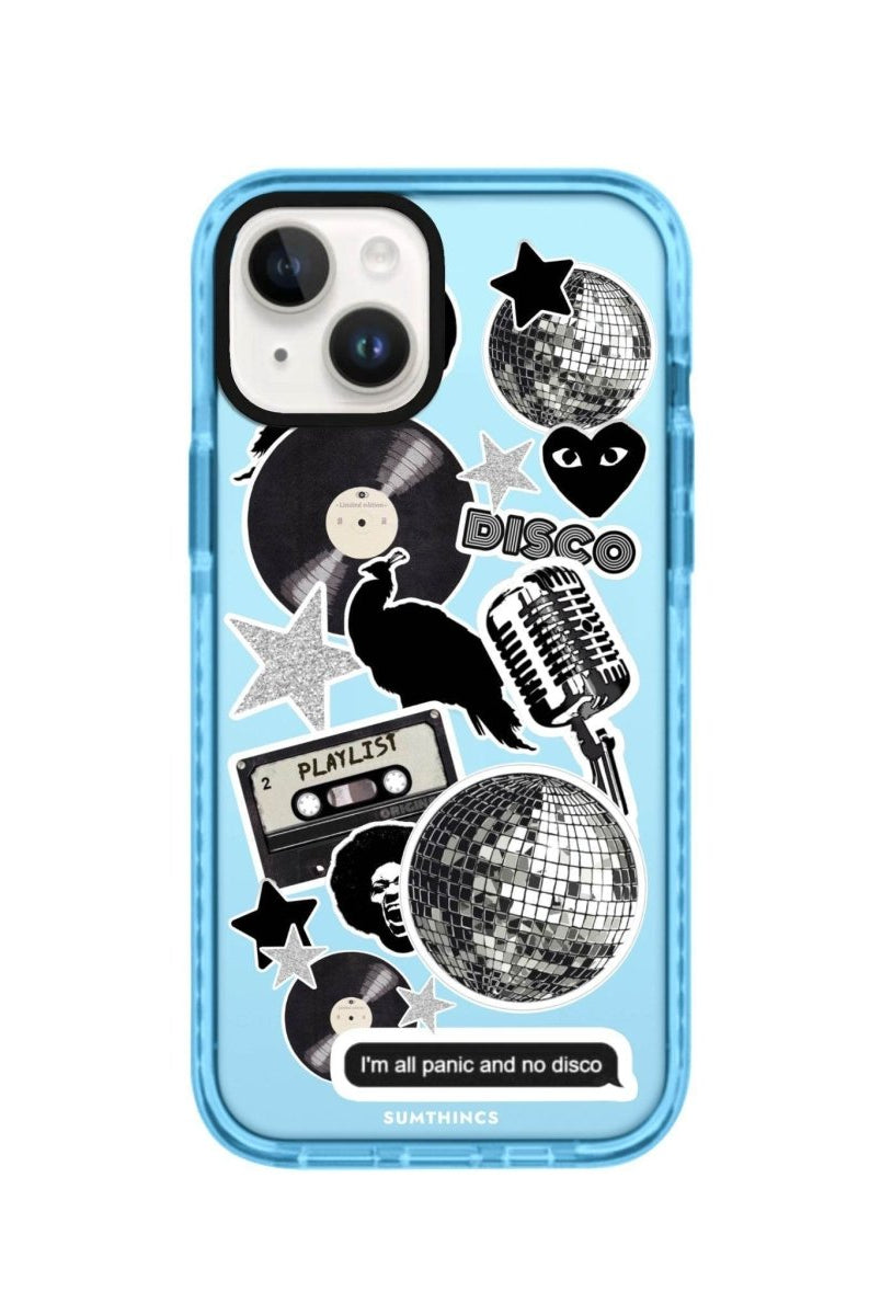 iPhone 13 Disco Stickers Procase Şeffaf Telefon Kılıfı Mavi - SUMTHINCS