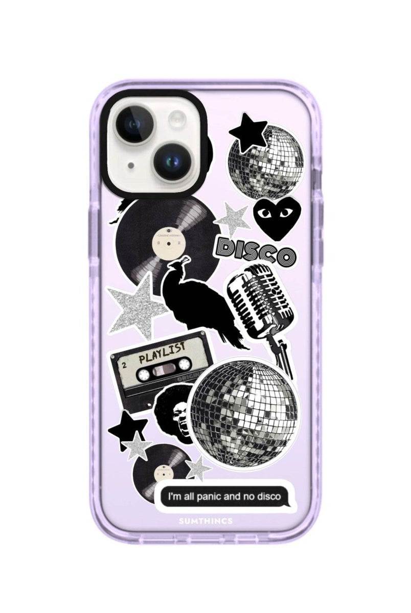 iPhone 13 Disco Stickers Procase Şeffaf Telefon Kılıfı Lila - SUMTHINCS