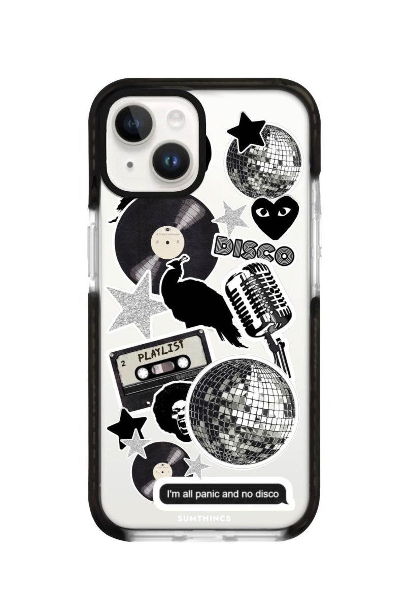 iPhone 13 Disco Stickers Procase Şeffaf Telefon Kılıfı Siyah Şeffaf - SUMTHINCS