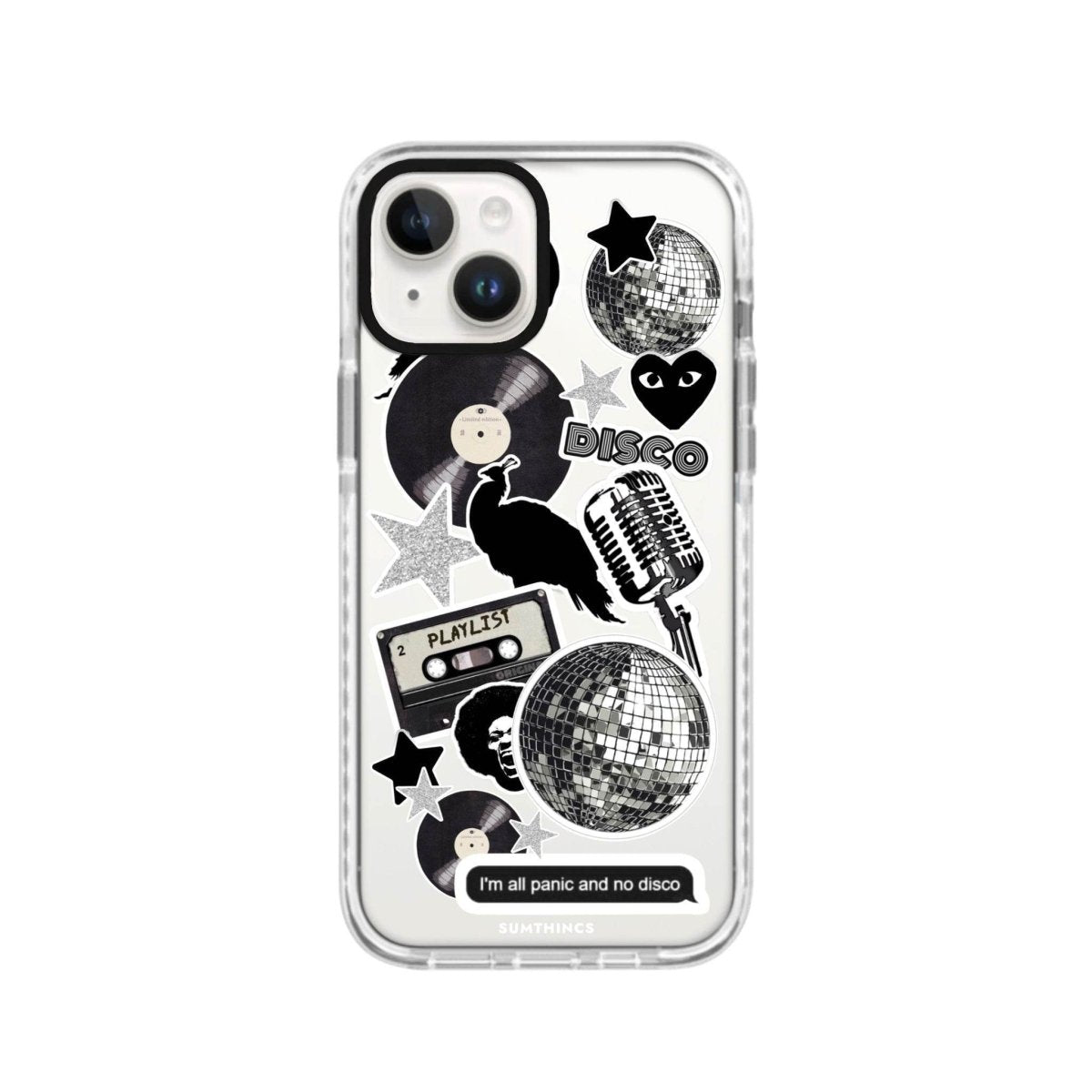 iPhone 13 Disco Stickers Procase Şeffaf Telefon Kılıfı Beyaz Şeffaf - SUMTHINCS