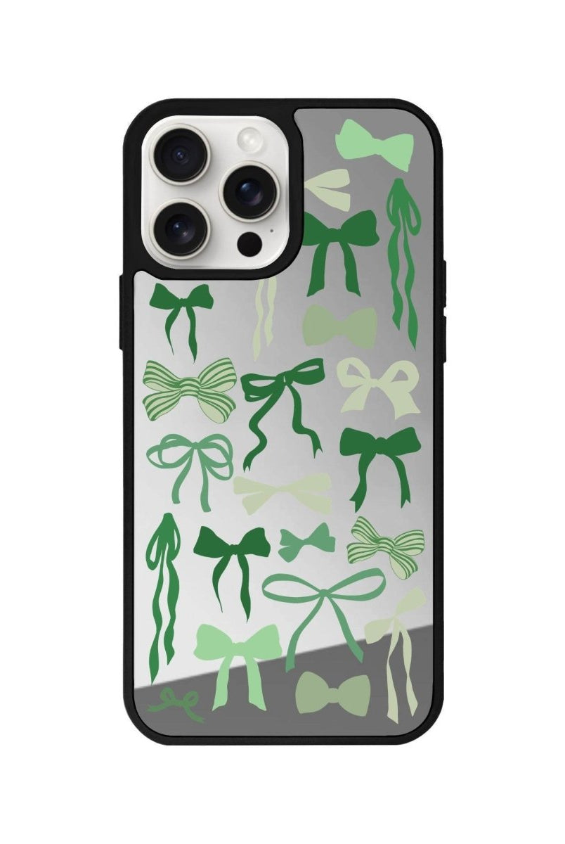 iPhone 13 Green Garland Mirror Aynalı Telefon Kılıfı Gümüş - SUMTHINCS