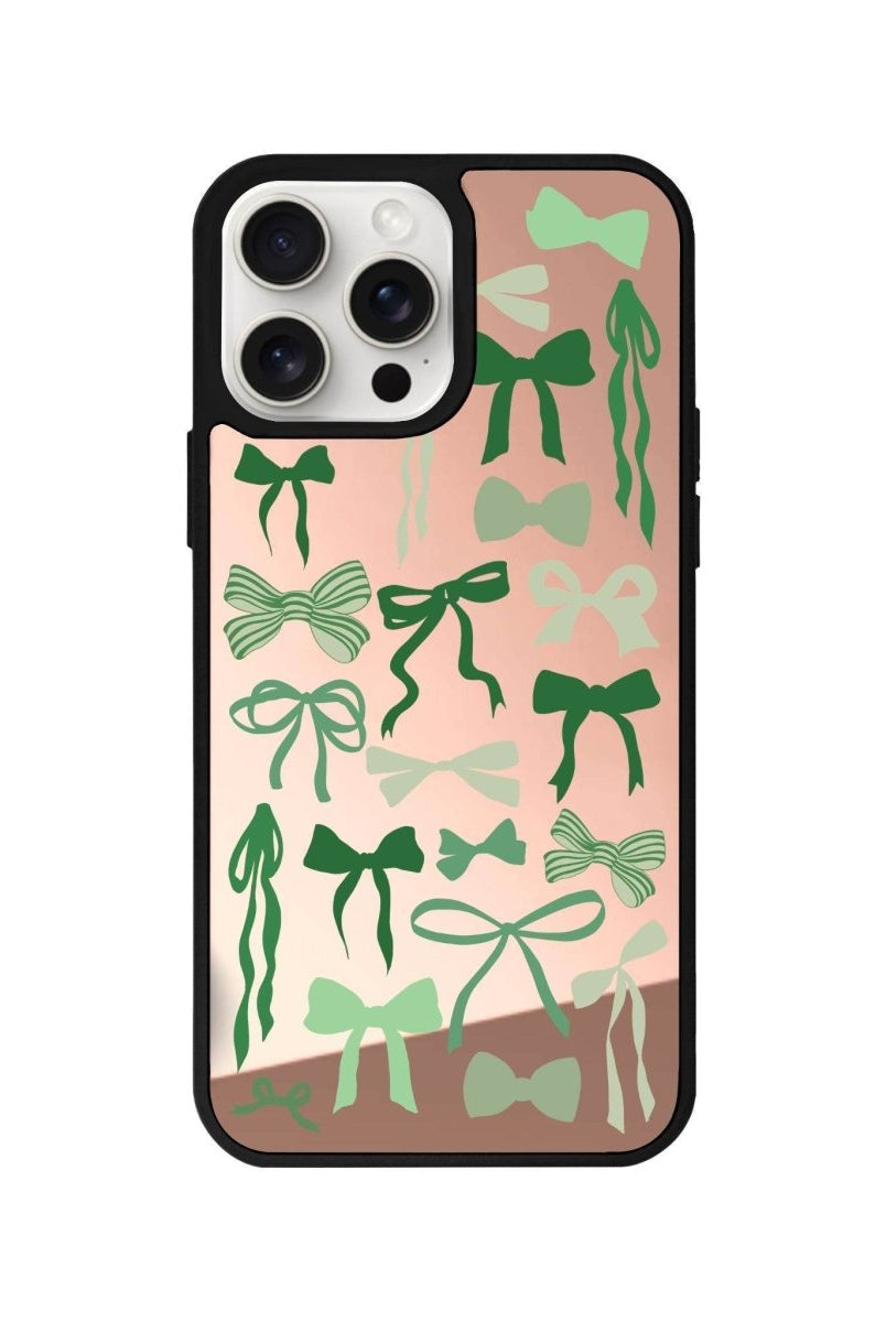 iPhone 13 Green Garland Mirror Aynalı Telefon Kılıfı Metalik Pembe - SUMTHINCS