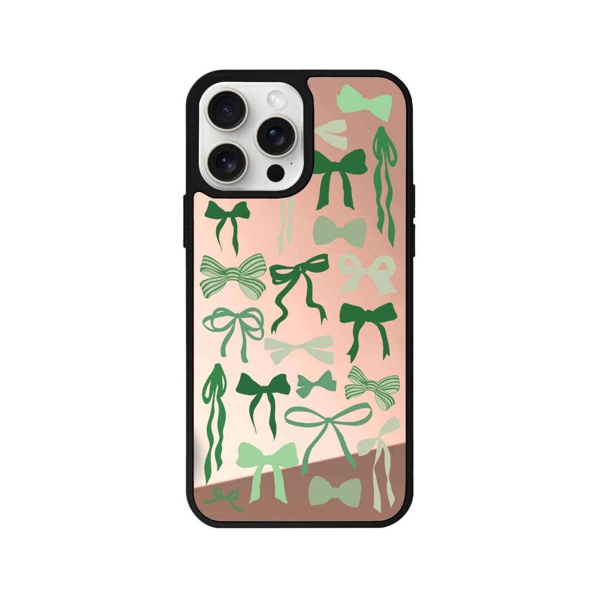 iPhone 13 Green Garland Mirror Aynalı Telefon Kılıfı Metalik Pembe - SUMTHINCS