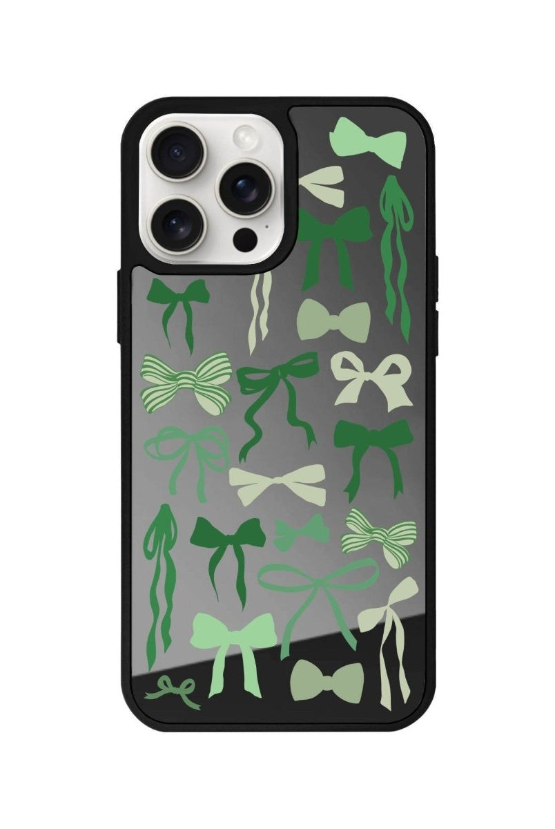 iPhone 13 Green Garland Mirror Aynalı Telefon Kılıfı Antrasit - SUMTHINCS