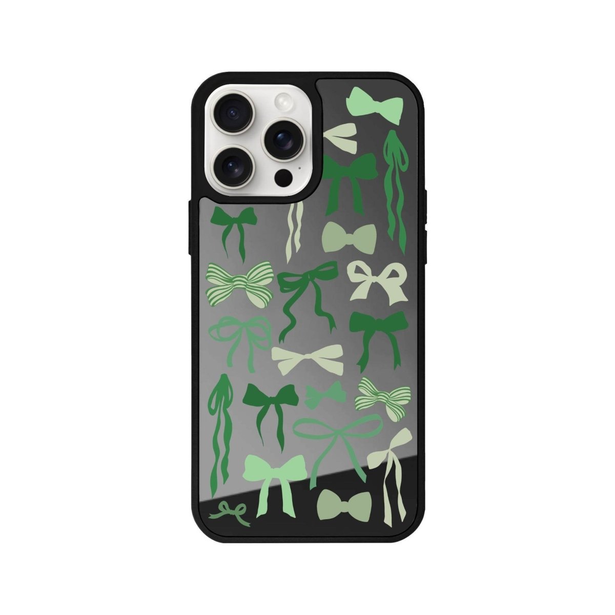 iPhone 13 Green Garland Mirror Aynalı Telefon Kılıfı Antrasit - SUMTHINCS