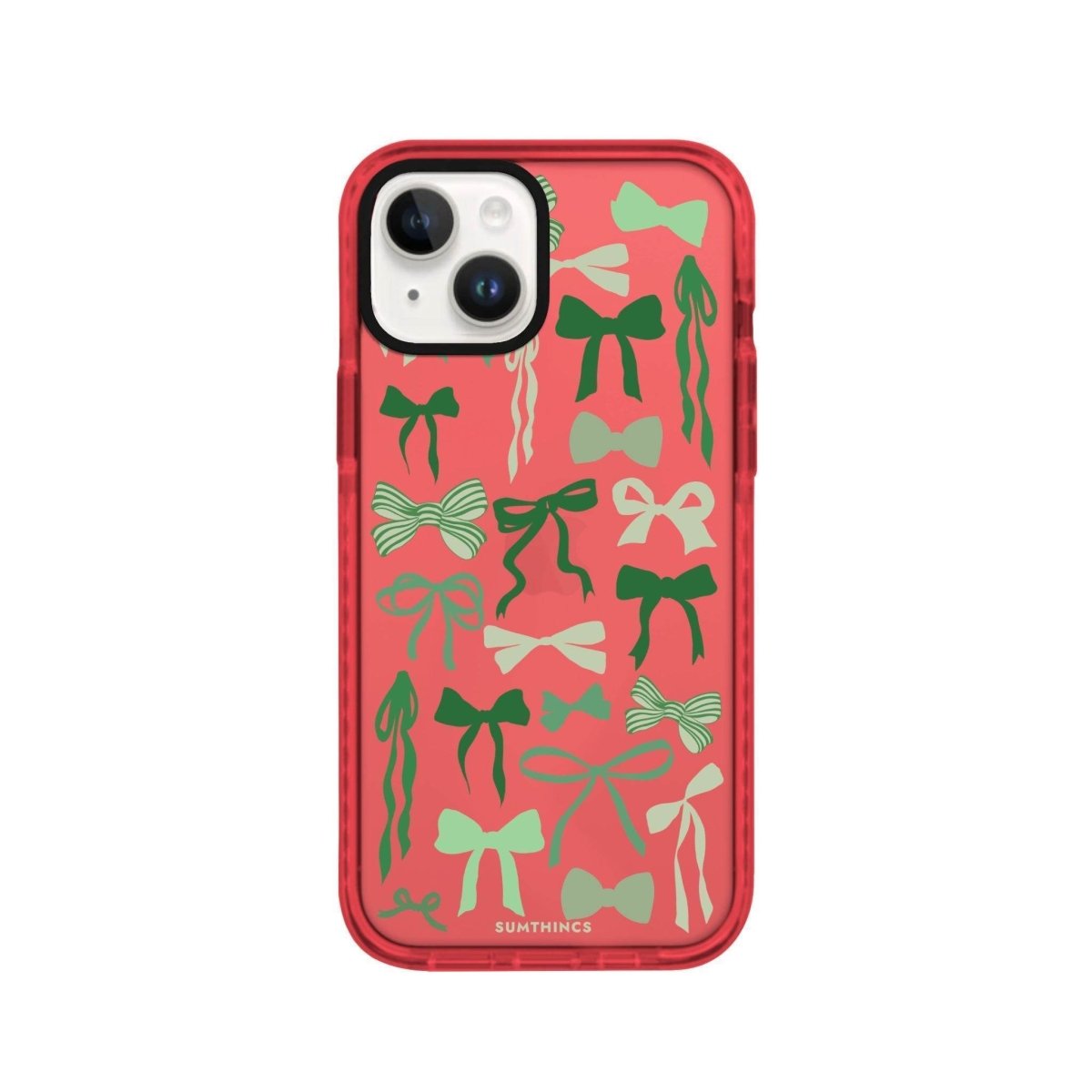 iPhone 13 Green Garland Procase Şeffaf Telefon Kılıfı Kırmızı - SUMTHINCS