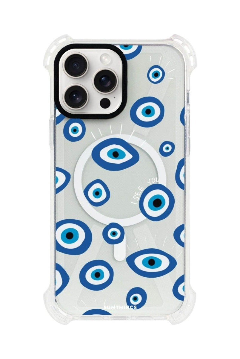 iPhone 13 I See You Bumper Magsafe Şeffaf Telefon Kılıfı Beyaz Şeffaf - SUMTHINCS