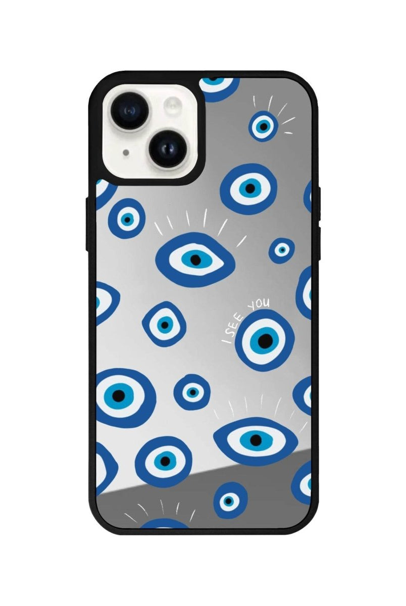 iPhone 13 I See You Mirror Aynalı Telefon Kılıfı Gümüş - SUMTHINCS
