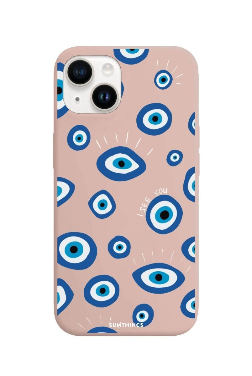 iPhone 13 I See You Premium Telefon Kılıfı Bej - SUMTHINCS