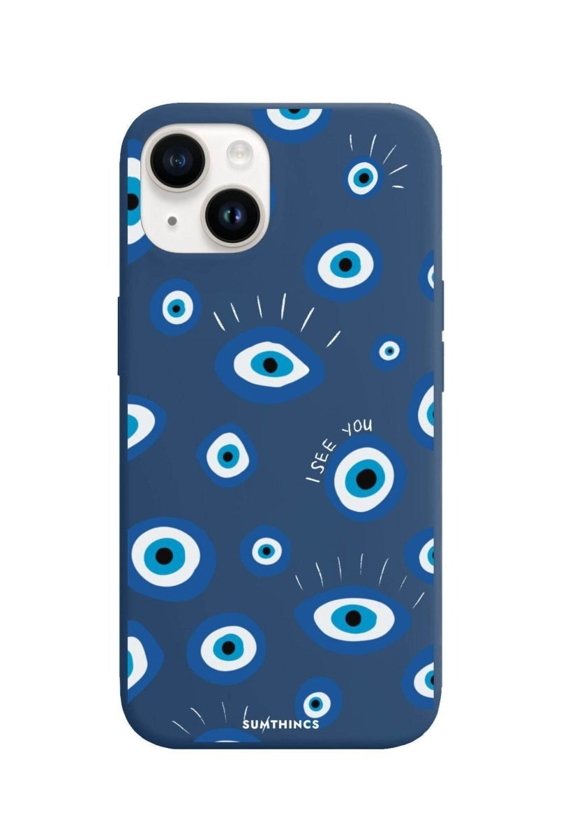 iPhone 13 I See You Premium Telefon Kılıfı Pasifik Mavi - SUMTHINCS