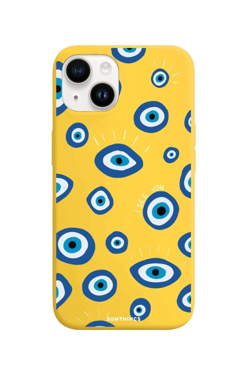 iPhone 13 I See You Premium Telefon Kılıfı Sarı - SUMTHINCS