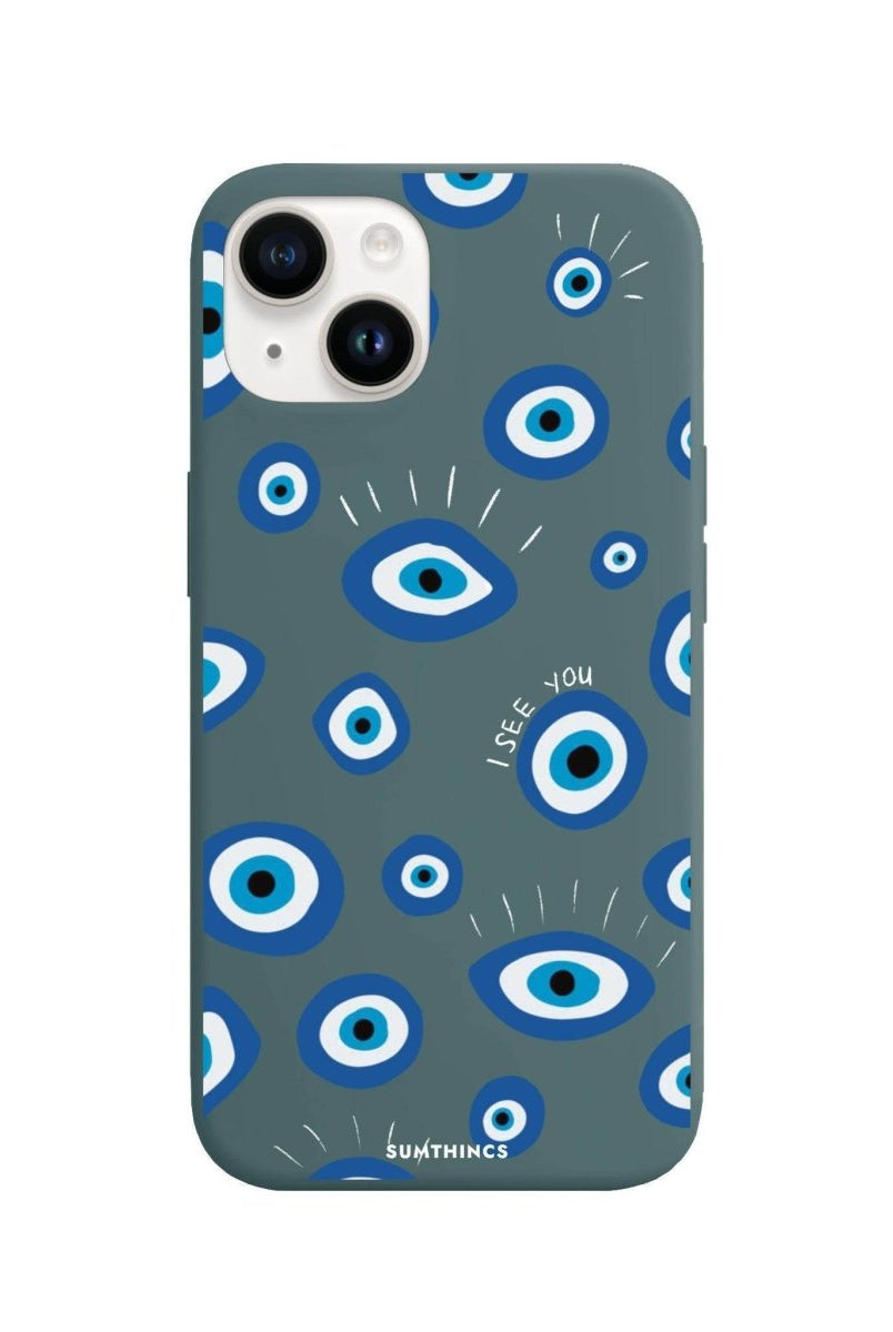 iPhone 13 I See You Premium Telefon Kılıfı Kaktüs Yeşili - SUMTHINCS