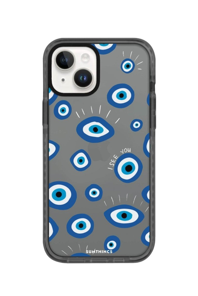 iPhone 13 I See You Procase Şeffaf Telefon Kılıfı Antrasit - SUMTHINCS