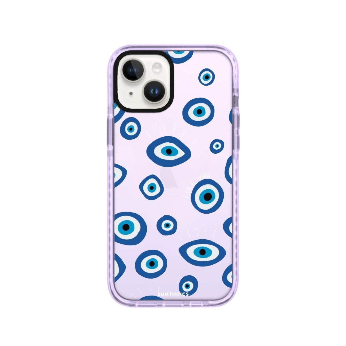 iPhone 13 I See You Procase Şeffaf Telefon Kılıfı Lila - SUMTHINCS