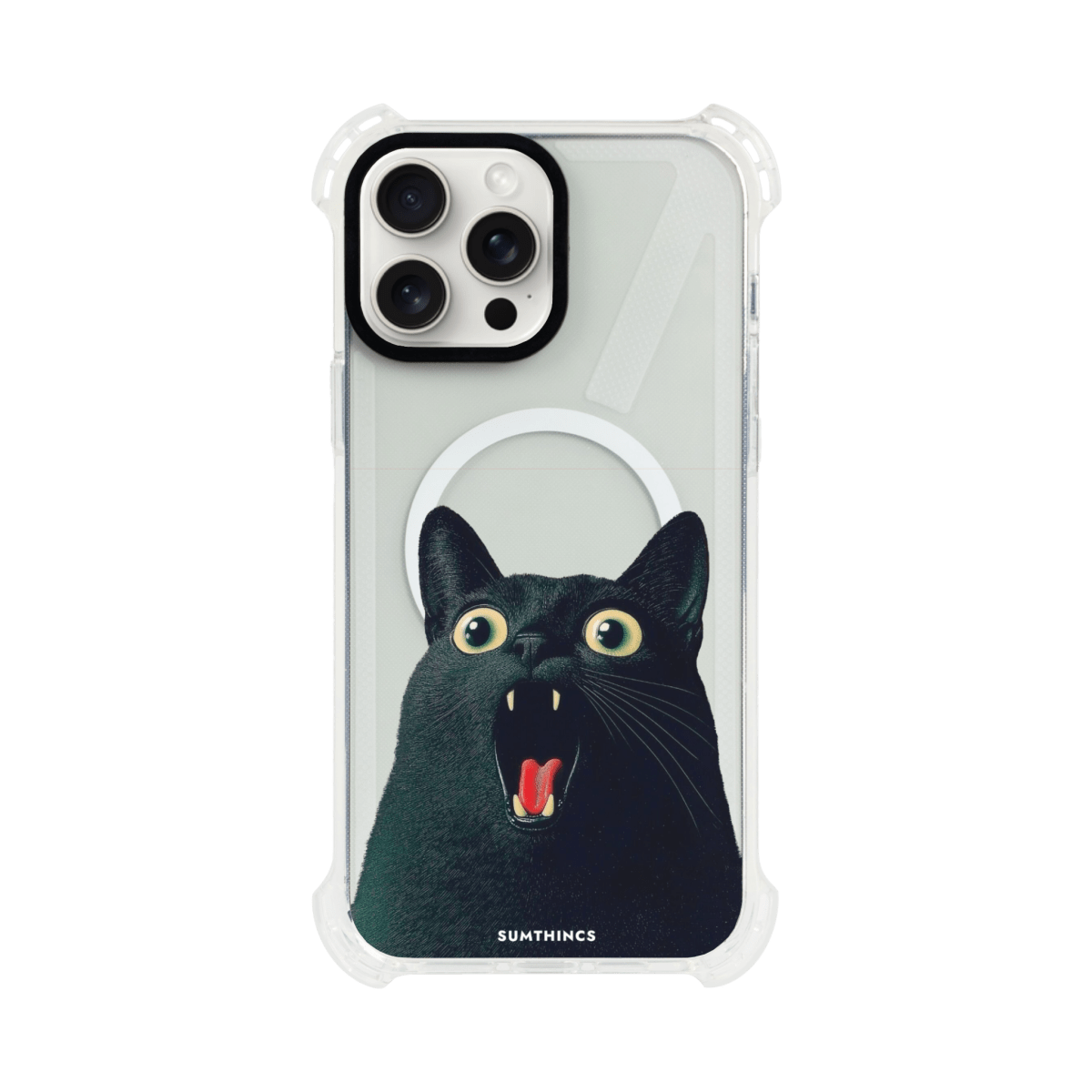 iPhone 13 Meoww Bumper Magsafe Telefon Kılıfı Beyaz Şeffaf - SUMTHINCS