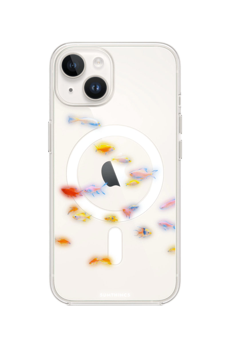 iPhone 13 Neon Fish Clear Magsafe Şeffaf Telefon Kılıfı - SUMTHINCS