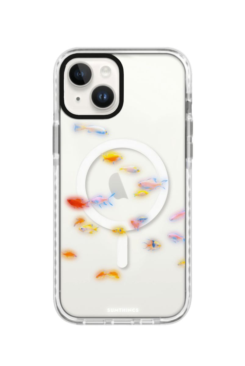 iPhone 13 Neon Fish Magsafe Procase Şeffaf Telefon Kılıfı Beyaz Şeffaf - SUMTHINCS