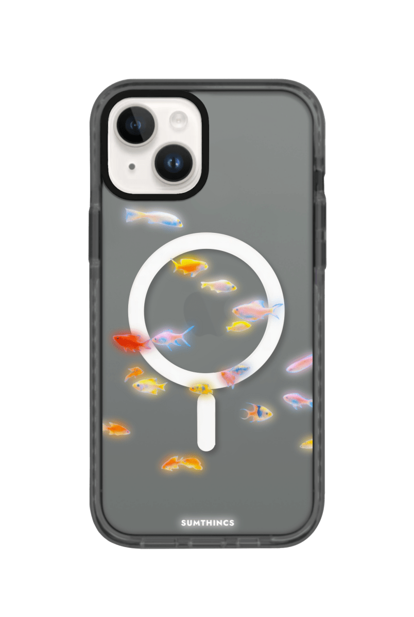 iPhone 13 Neon Fish Magsafe Procase Şeffaf Telefon Kılıfı Antrasit - SUMTHINCS