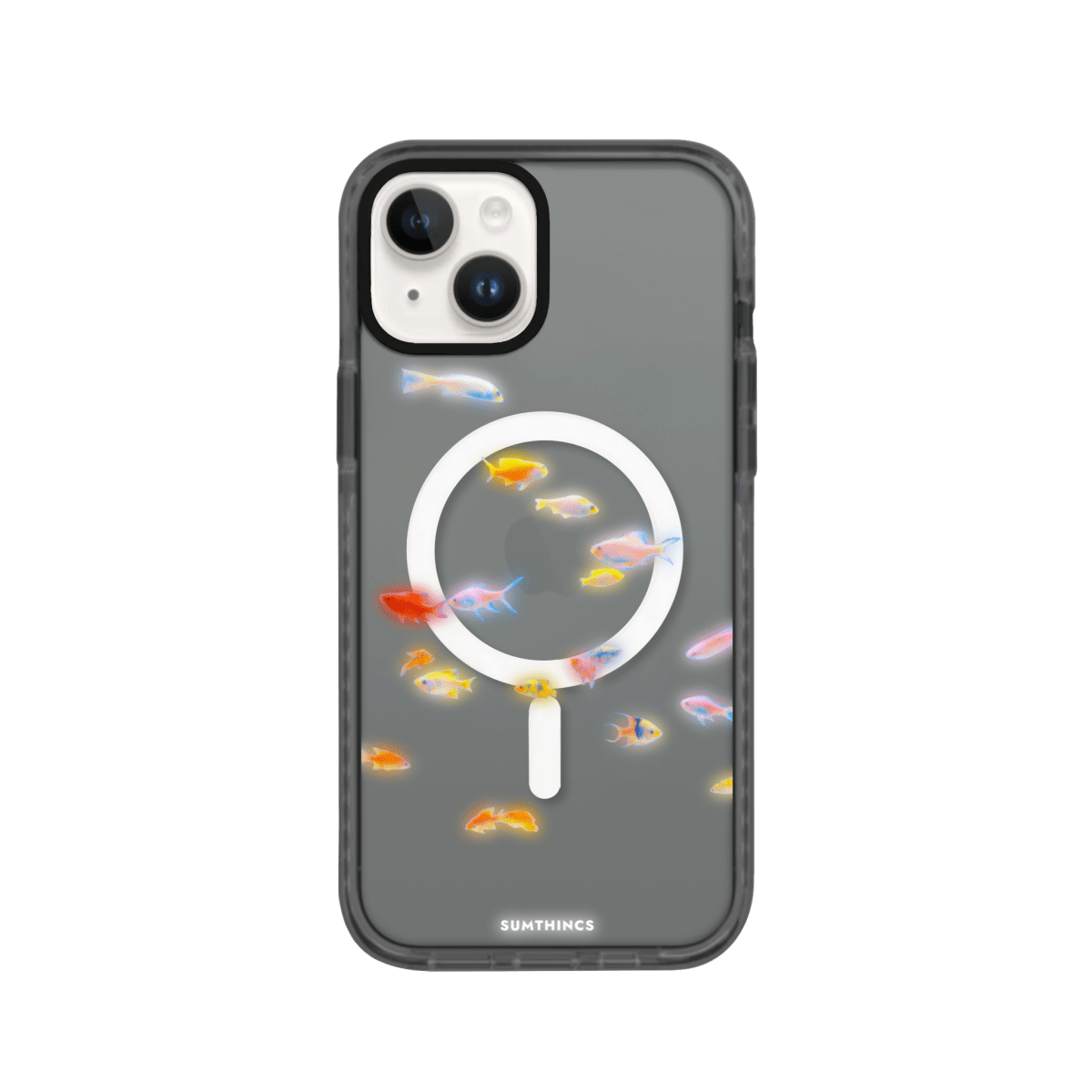 iPhone 13 Neon Fish Magsafe Procase Şeffaf Telefon Kılıfı Antrasit - SUMTHINCS