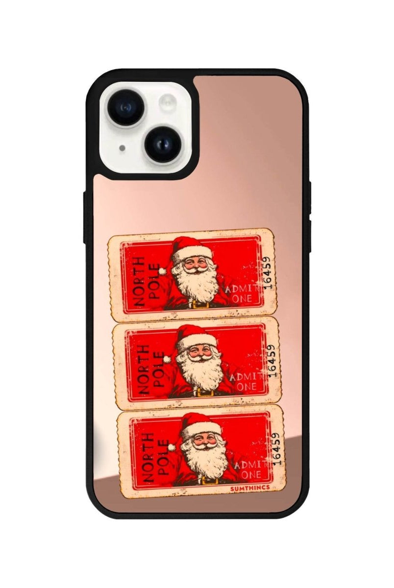 iPhone 13 Northpole Ticket Mirror Aynalı Telefon Kılıfı Metalik Pembe - SUMTHINCS