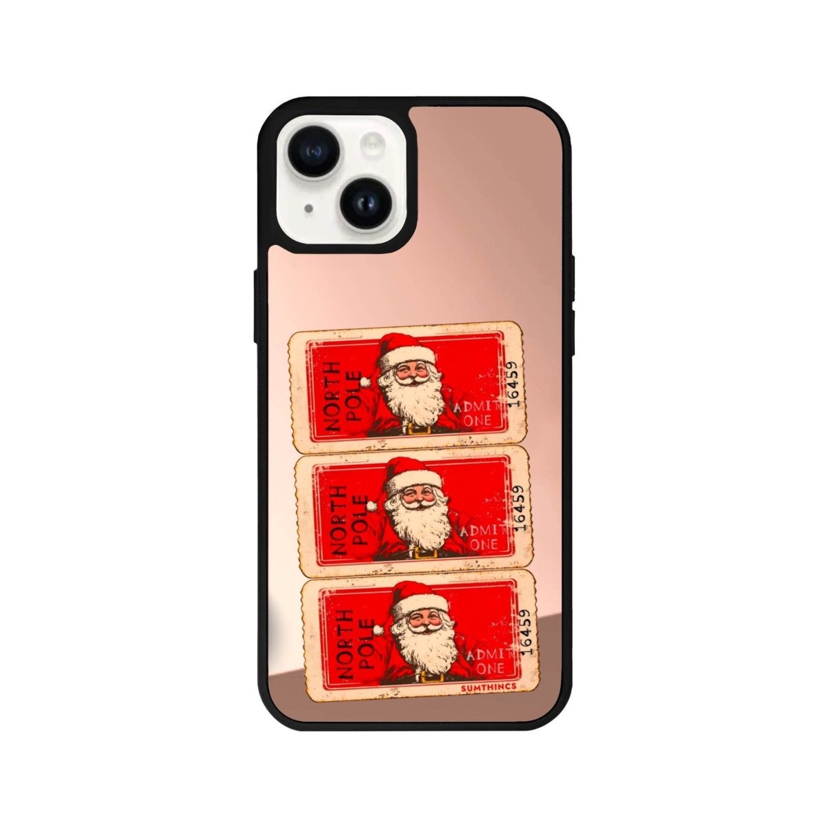 iPhone 13 Northpole Ticket Mirror Aynalı Telefon Kılıfı Metalik Pembe - SUMTHINCS