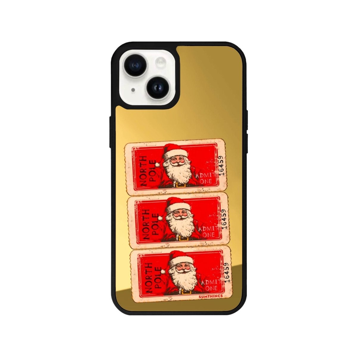 iPhone 13 Northpole Ticket Mirror Aynalı Telefon Kılıfı Altın - SUMTHINCS