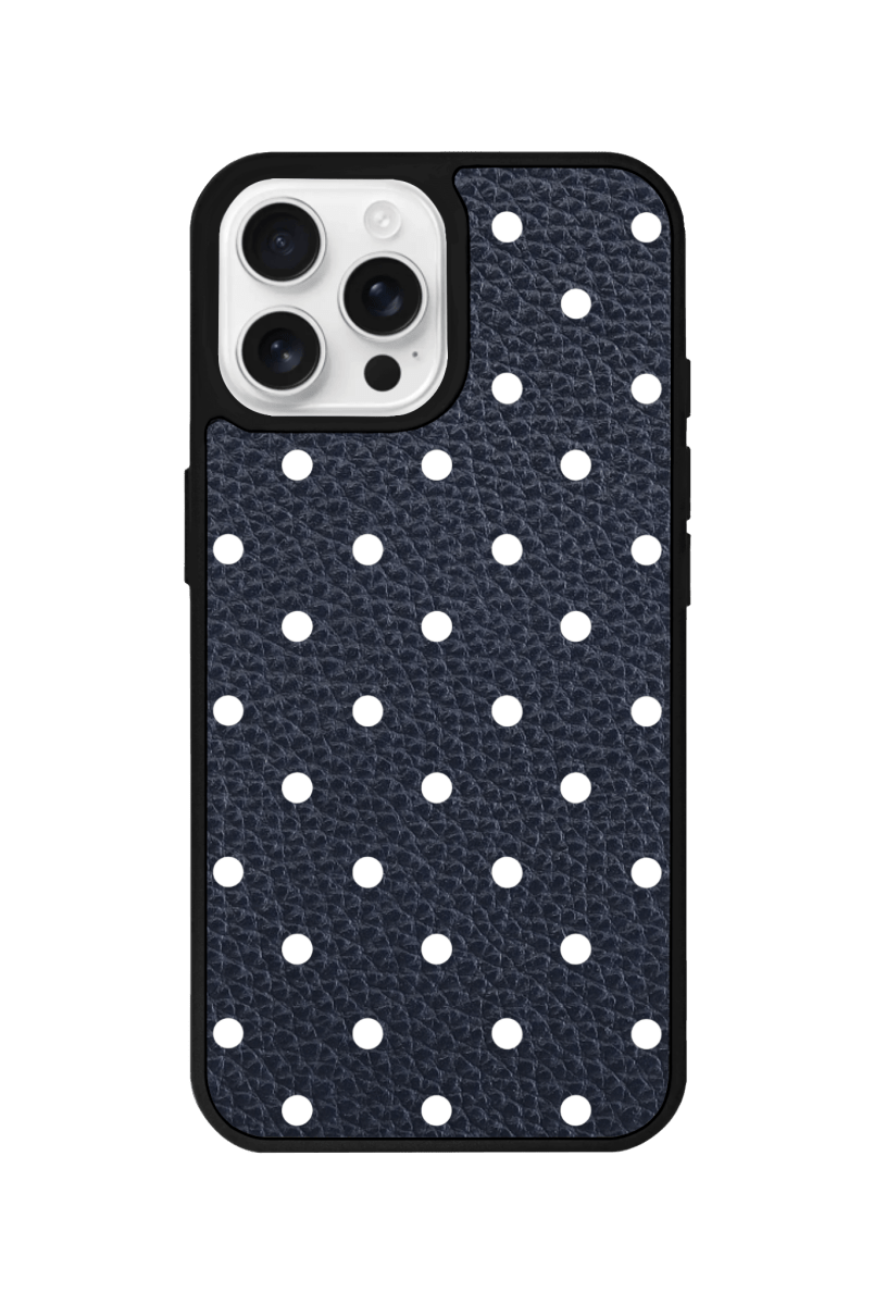 iPhone 13 Polka Dot Leather Deri Telefon Kılıfı Pasifik Mavi - SUMTHINCS