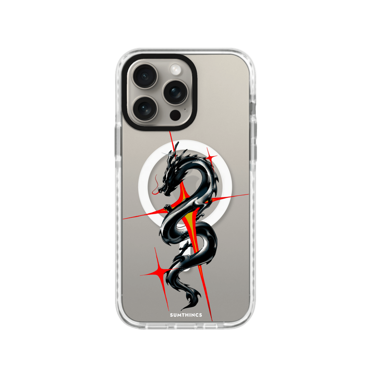 iPhone 13 Pro Dragonflare Magsafe Procase Şeffaf Telefon Kılıfı Beyaz Şeffaf - SUMTHINCS