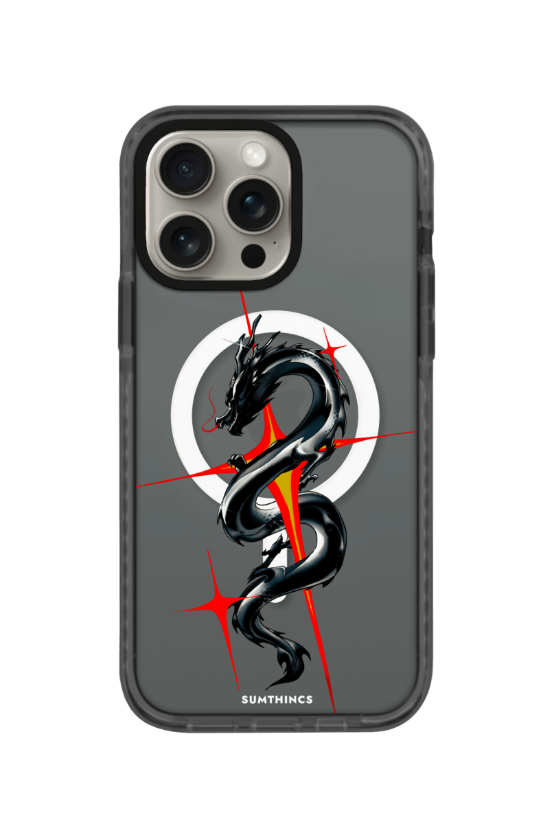 iPhone 13 Pro Dragonflare Magsafe Procase Şeffaf Telefon Kılıfı Antrasit - SUMTHINCS