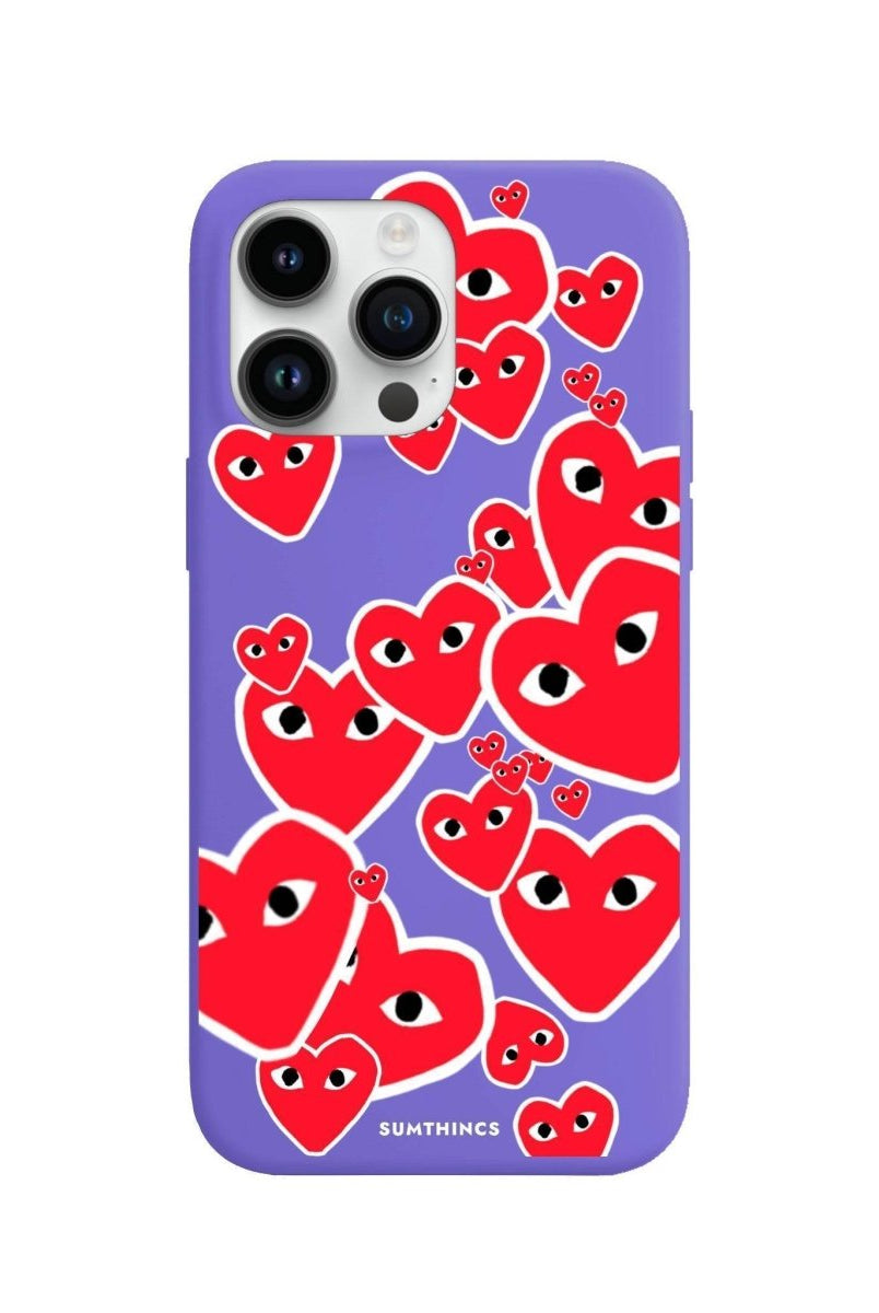 iPhone 13 Pro Max Hearts Premium Telefon Kılıfı Lila - SUMTHINCS