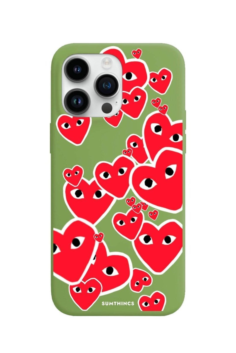 iPhone 13 Pro Max Hearts Premium Telefon Kılıfı Fıstık Yeşili - SUMTHINCS